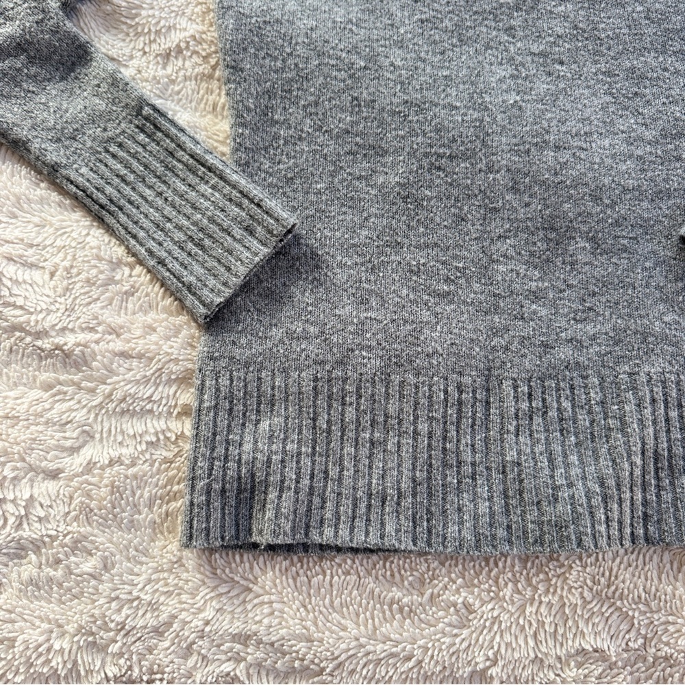 Grey Off the Shoulder Knit Sweater - Picture 4 of 6